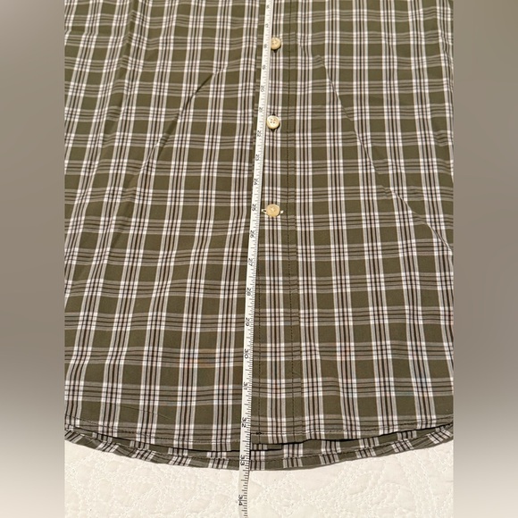 Timberland Men's Olive Plaid Button-Down Short-Sleeved Shirt L - Picture 5 of 7